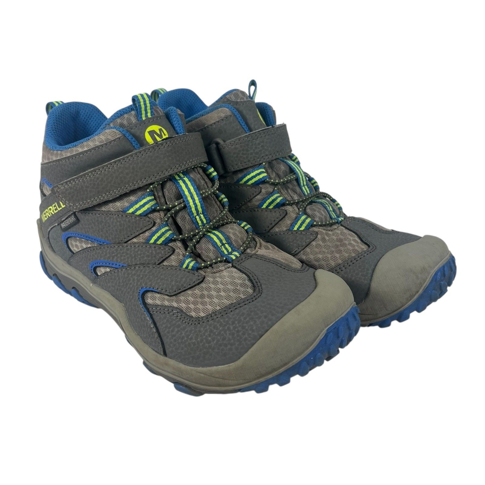 Merrell Chameleon Mid Hiking Boots Waterproof Trail Shoes Gray Youth Boys 5